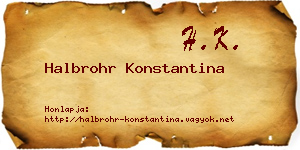 Halbrohr Konstantina névjegykártya